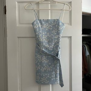 Zara baby blue belt dress